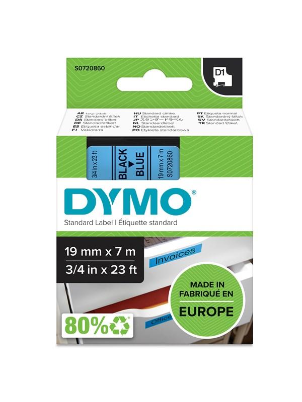 D1 Tape | 19mm X 7m Rulle | Sort På Blå fra Dymo