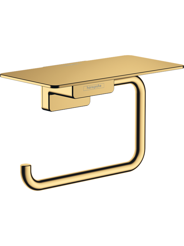 Addstoris Papirholder Med Hylde Poleret, Guld Optik Pvd fra Hansgrohe