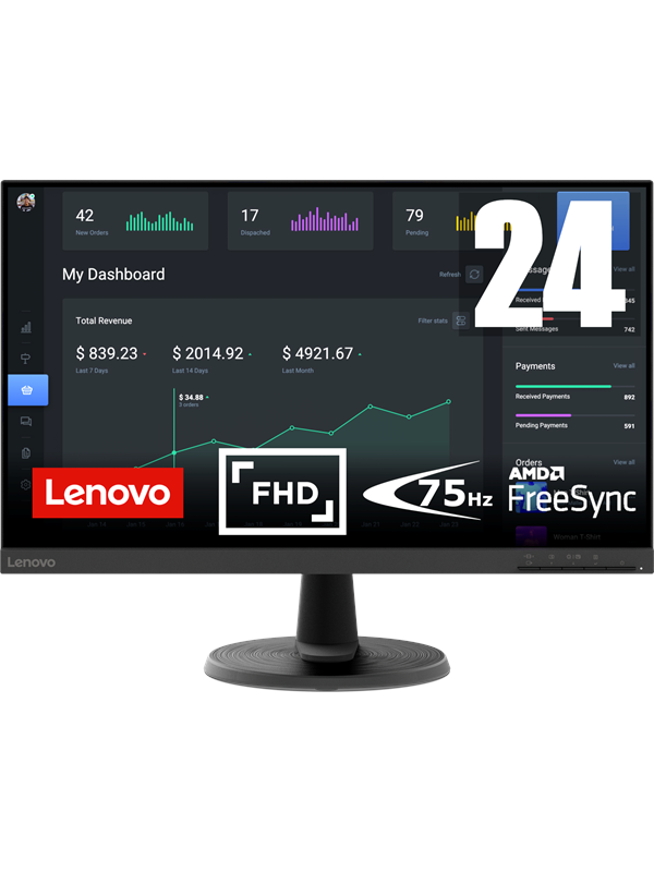 24"   D24 40   1920x1080   75hz   Va fra Lenovo