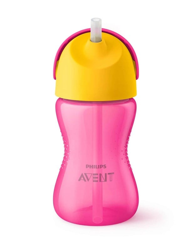 Avent Drikkedunk Med Sugerør   Pink Gul   300 Ml   Scf798 02 fra Philips