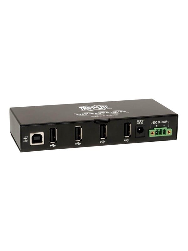 Series 4 Port Rugged Industrial Usb 2.0 Hi Speed Hub W 15kv Esd Immunity Metal Mountable Usb Hub   4 Ports   Sort fra Eaton