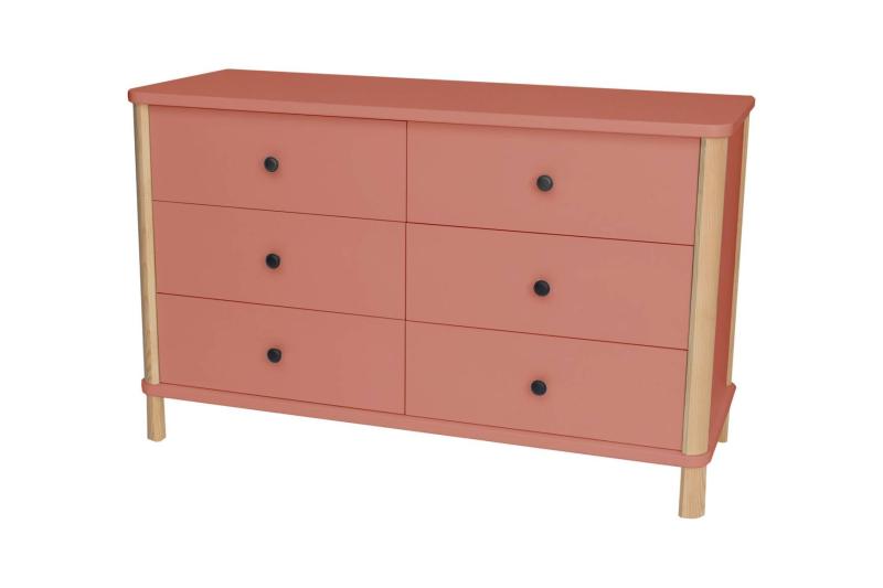 Ashme Small Boy 6 Skuffe 114cm Dobbelt Kommode Antik Pink fra Ragaba