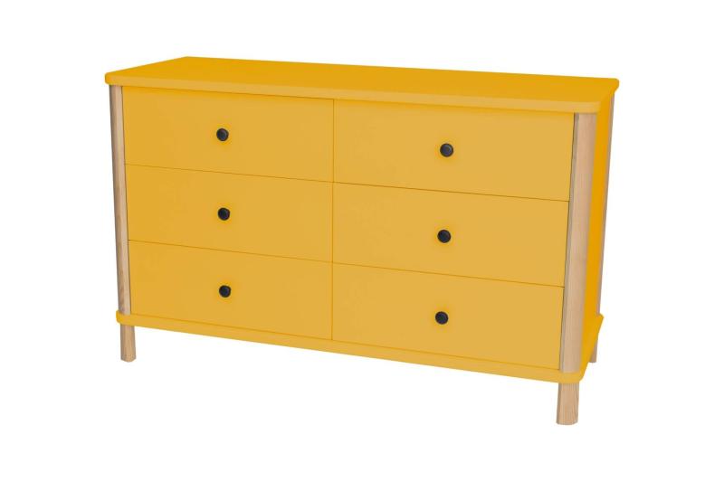 Ashme Small Boy 6 Skuffe 114cm Dobbelt Kommode Gul fra Ragaba