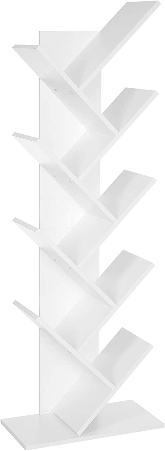 Dekorativ Bogreol Udformet Som Et Træ, 50 X 25 X 142 Cm, Hvid fra Songmics