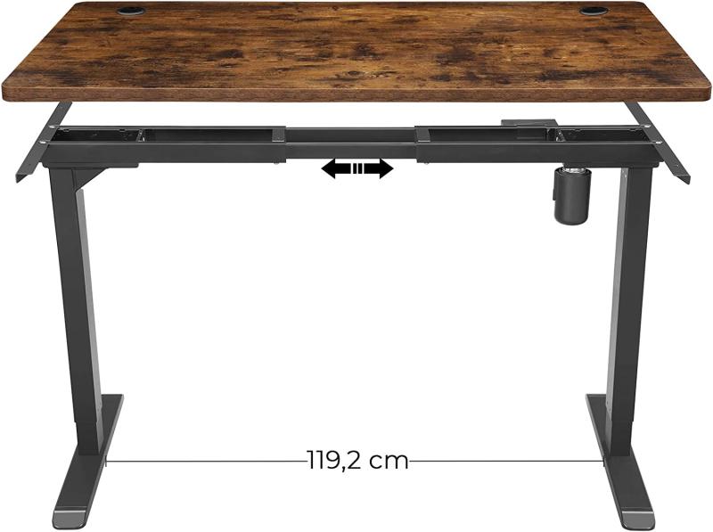 Bordplade Til Elektrisk Skrivebord, Bordplade Med Bløde Kanter, Melaminbelægning, Mdf, 140 X 70 X 1,8 Cm, Vintage Brun fra Songmics
