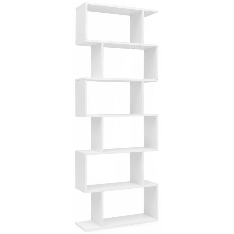 Dekorativ Bogreol Med 6 Rum, 70 X 191 X 24 Cm, Hvid fra Skyport
