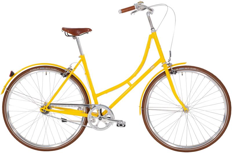 Auto 2g Dame Fælgbremse 2023   Gul fra Bike By Gubi