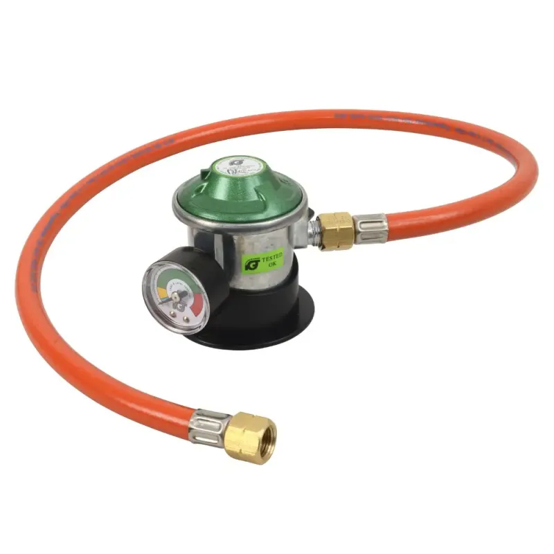 Regulatorsæt Med Slange 1,1 Meter Og Regulator Med Manometer 2 X 1 4" Dk No Fi fra Cozze