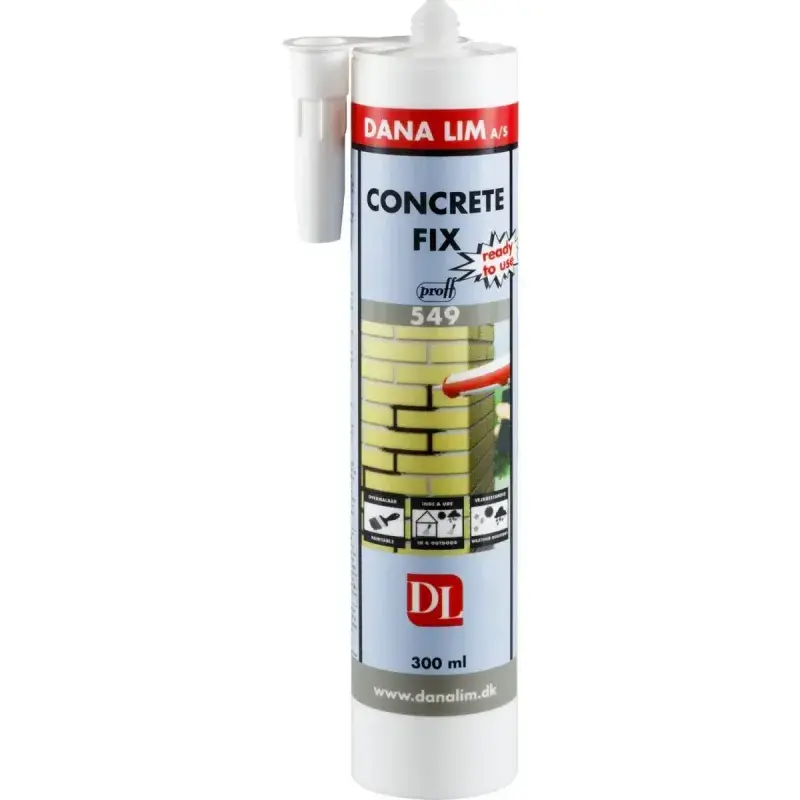 Dana Concrete Fix 549  300ml Cement Grå fra Dana Lim A/s