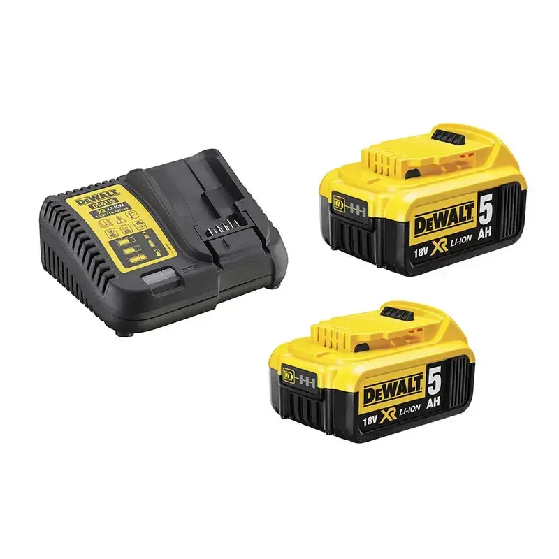 18v Xr Batteri Sæt, 2x5ah + Lader   Dcb115p2 Qw fra Dewalt