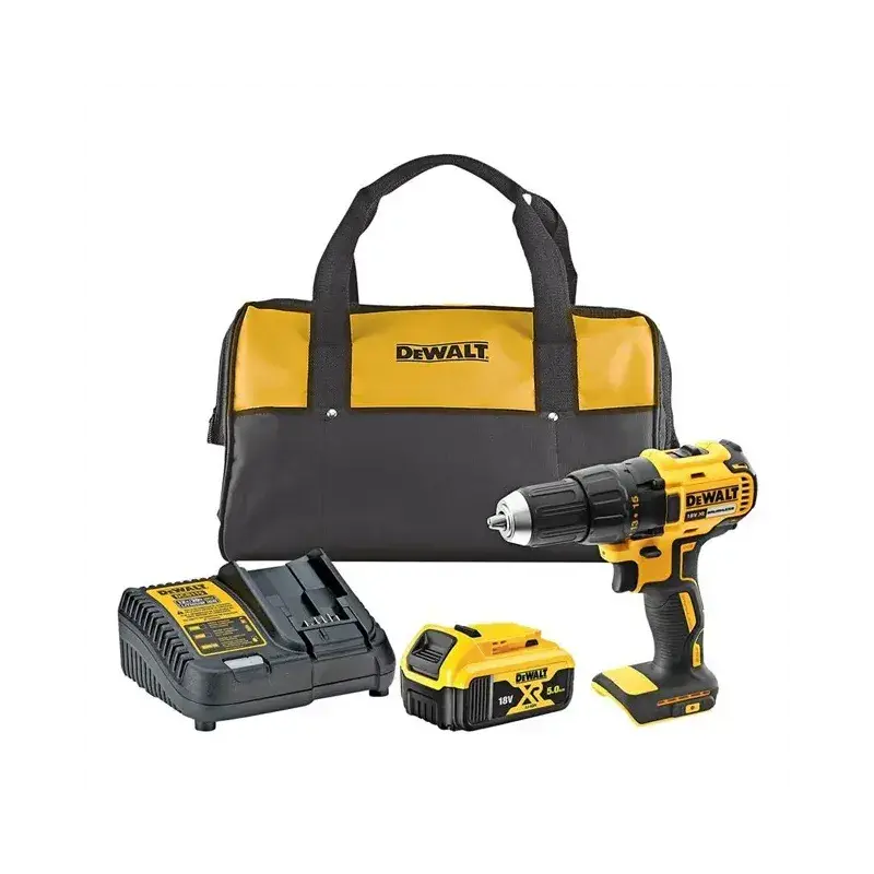 18v Xr Kulløs Boremaskine I Soft Bag 5,0 Ah   Lader Dcb115   Dcd777p1 Qw fra Dewalt