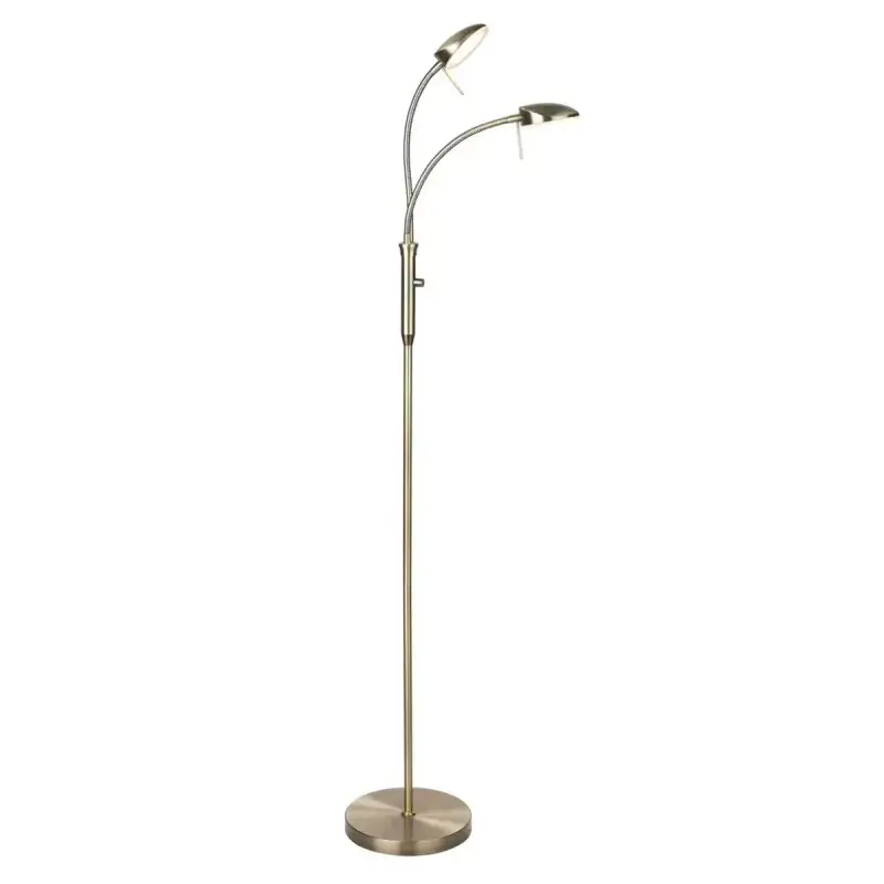 Vegas Gulvlampe 2 Arm Dæmper Antique Messing   716029 fra Halo Design