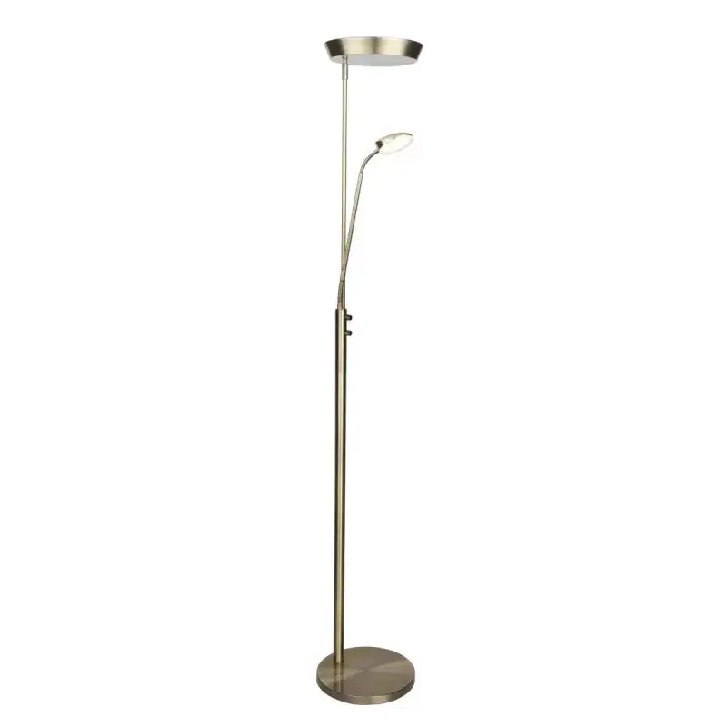 Vegas Kombi Gulv Uplight Dæmper Antique Messing   716104 fra Halo Design