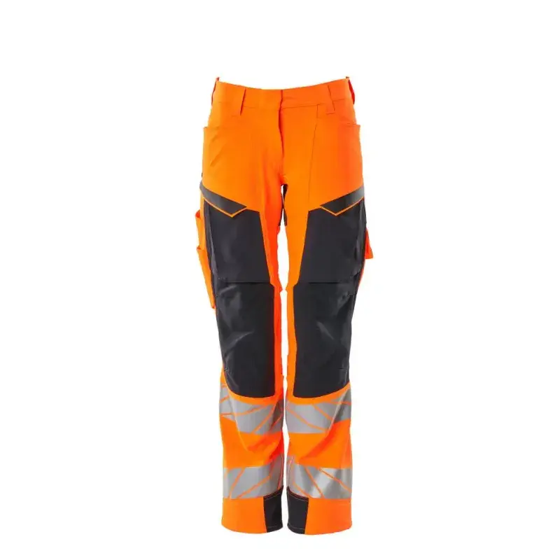 Accelerate Safe Bukser Med Knælommer 19078 511 Dame   Hi Vis Orange Mørk Marine fra Mascot