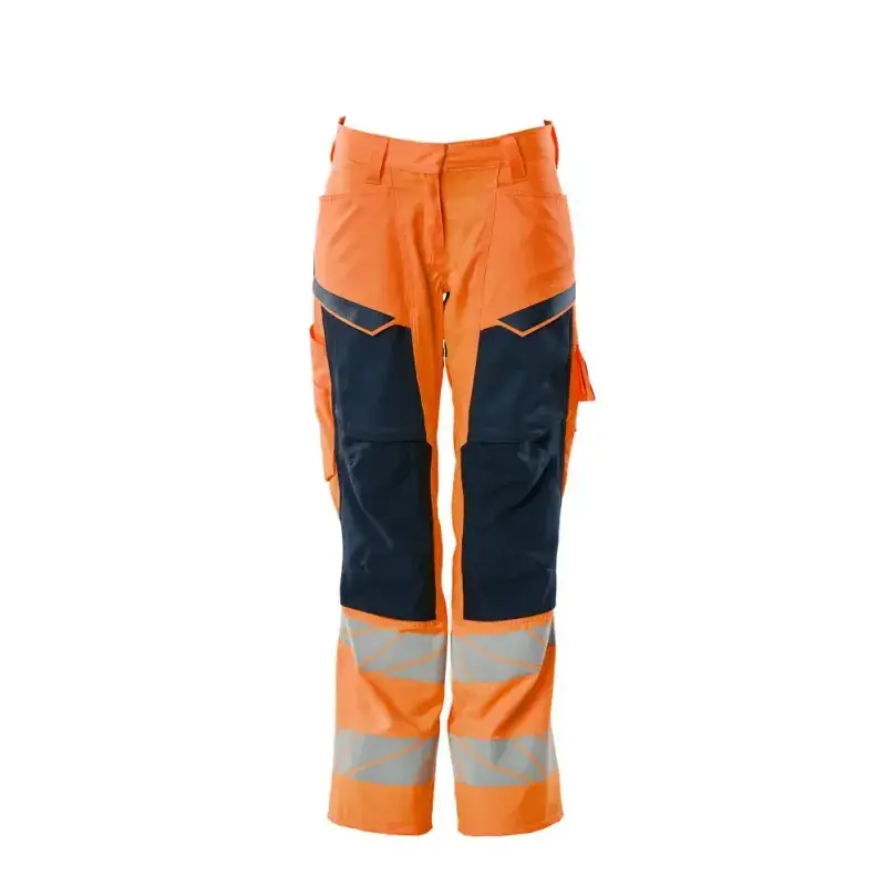 Accelerate Safe Bukser Med Knælommer 19578 236 Dame   Hi Vis Orange Mørk Marine fra Mascot