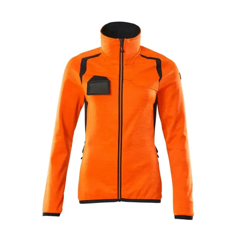 Accelerate Safe Fleecetrøje Med Lynlås 19453 316 Dame   Hi Vis Orange Mørk Marine fra Mascot