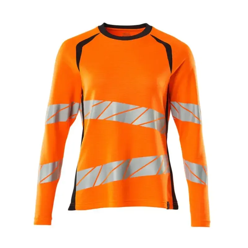 Accelerate Safe T Shirt, Langærmet 19091 771 Dame   Hi Vis Orange Mørk Marine fra Mascot