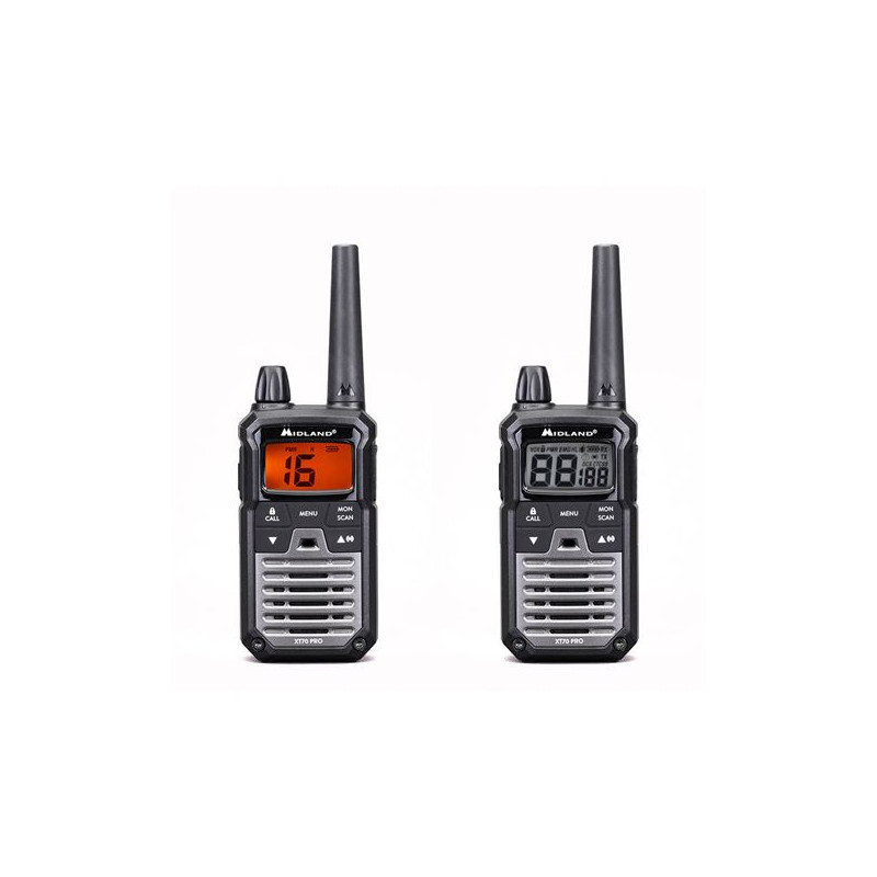 Xt70 Pro Duo Black Dark Grey Walkie Talkie fra Midland