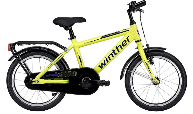 Winther 150 Dreng 16" Cykel - Gul Grøn (Udstillingsmodel)