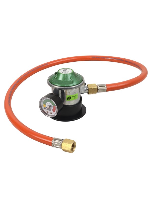® Regulatorsæt Med Slange 1,1 Meter Og Regulator Med Manometer 2 X 1 4" Dk No Fi fra Cozze