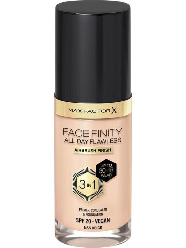 All Day Flawless 3in1 Foundation 55 Beige 30ml fra Max Factor