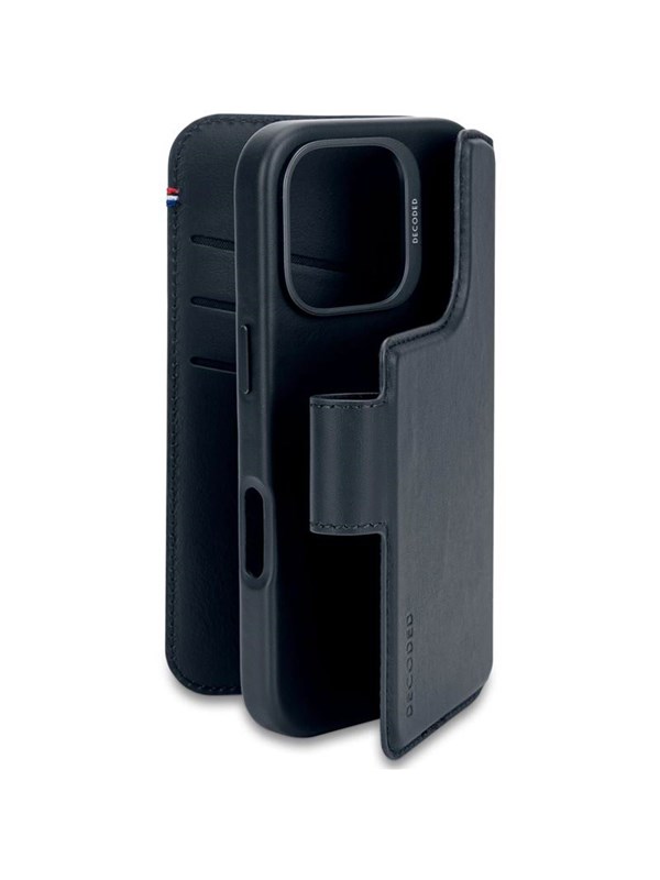 Leather Detachable Wallet Navy   Iphone 16 Pro fra Decoded