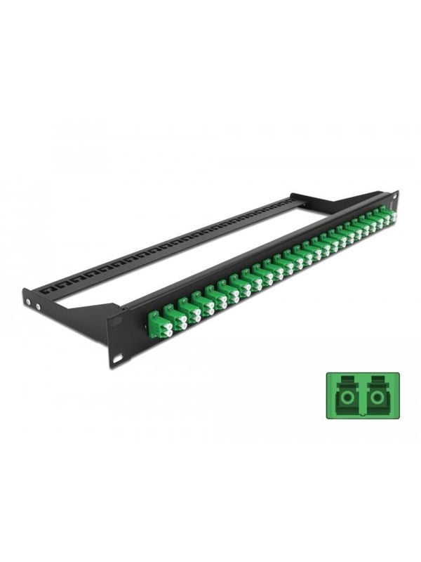 19â³ Fibre Patch Panel 24 Port Lc Duplex Green fra Delock