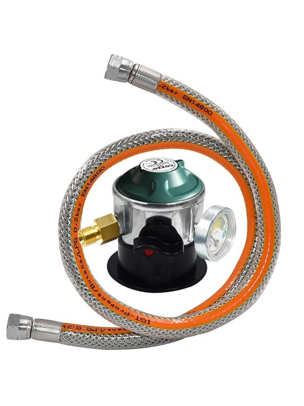 Regulator W Manometer 30 Bar Dk No Fi Is 1.1m Steel Flex Hose Safety Manometer For "leak" Test. Easy 1 4" Thread Mounting. fra Cozze