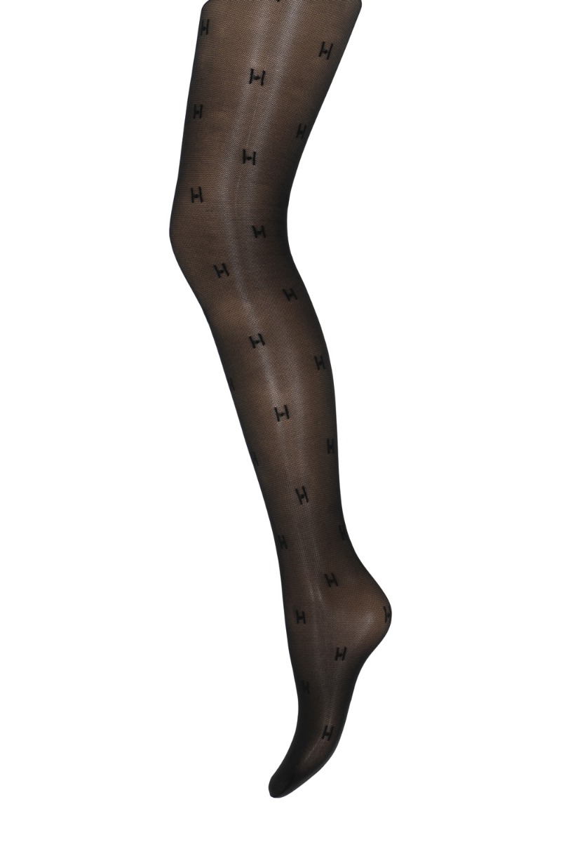 Strømpebukser H Logo 25den Sort fra Hype The Detail