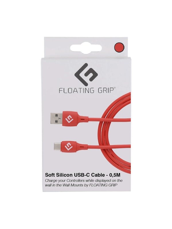 0.5m Silicone Usb C Cable (red) fra Floating Grip
