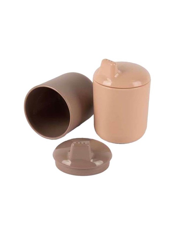 Anti Spill Drinking Cups Beige Mocha 2pcs. fra Dantoy