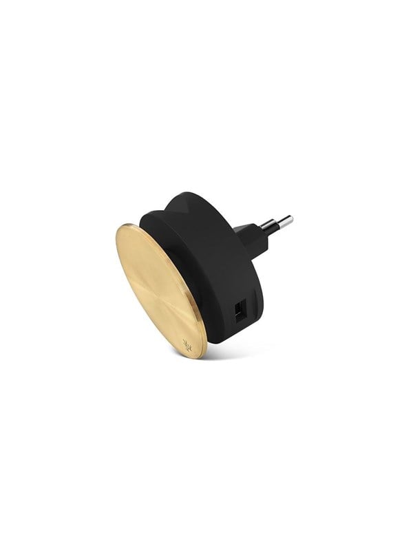 Aero Mini Luxury Editon   Dual Usb Roll Charger With Iphone Stand And Cable Roller   Gold fra Usbepower