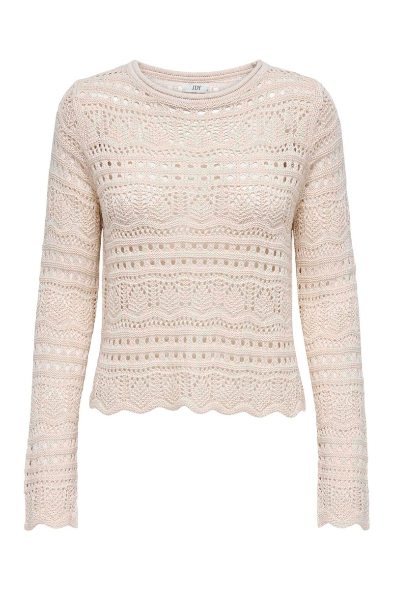 Bluse     Sun Lay L S Boatneck Pullover   Tapioca fra Jdy