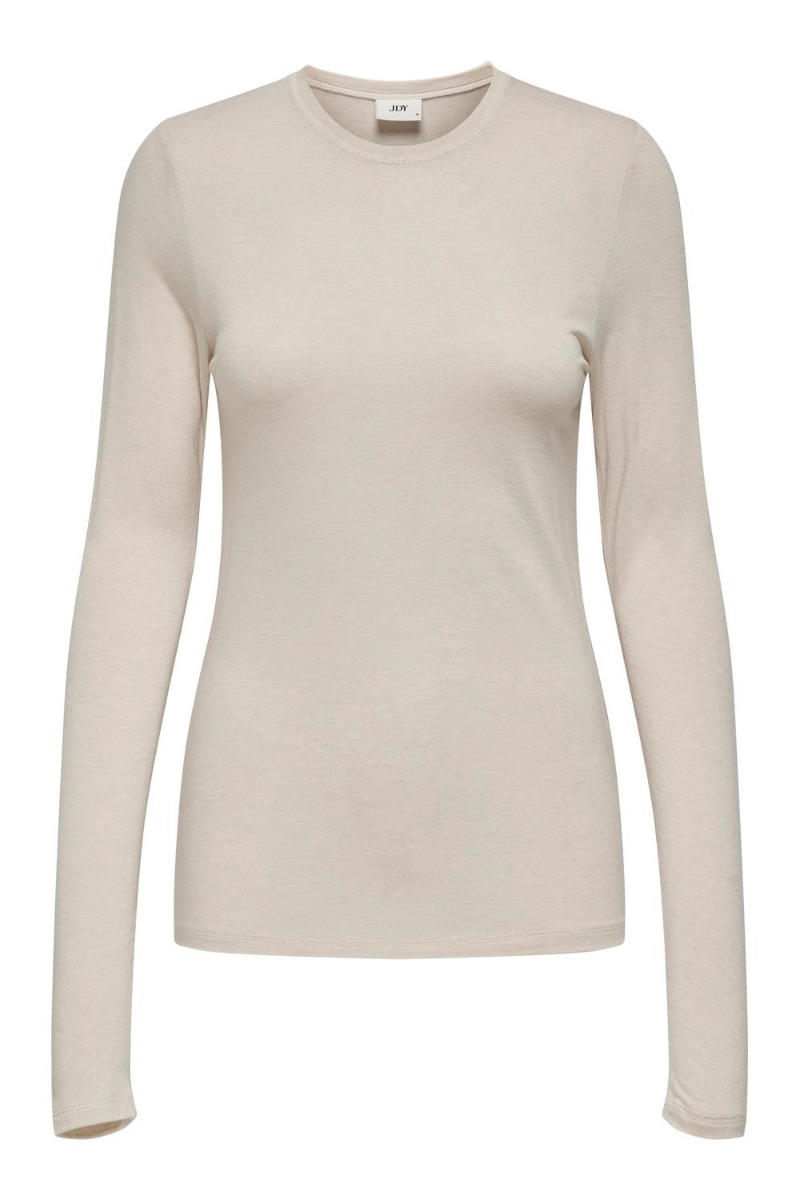 Bluse     Suma Woolblend L S Oneck Top Jrs Noos   Whitecap Gray fra Jdy