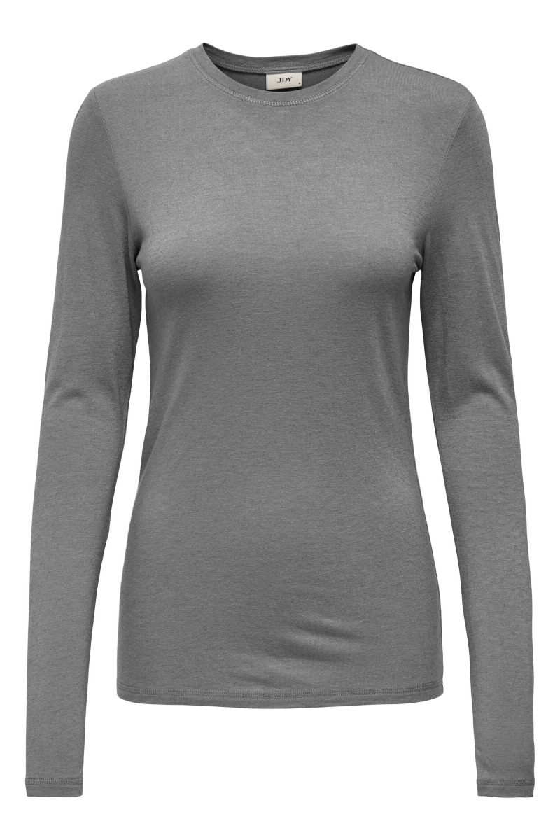 Bluse    Suma Woolblend L S Oneck Top Jrs   Light Grey Melange fra Jdy